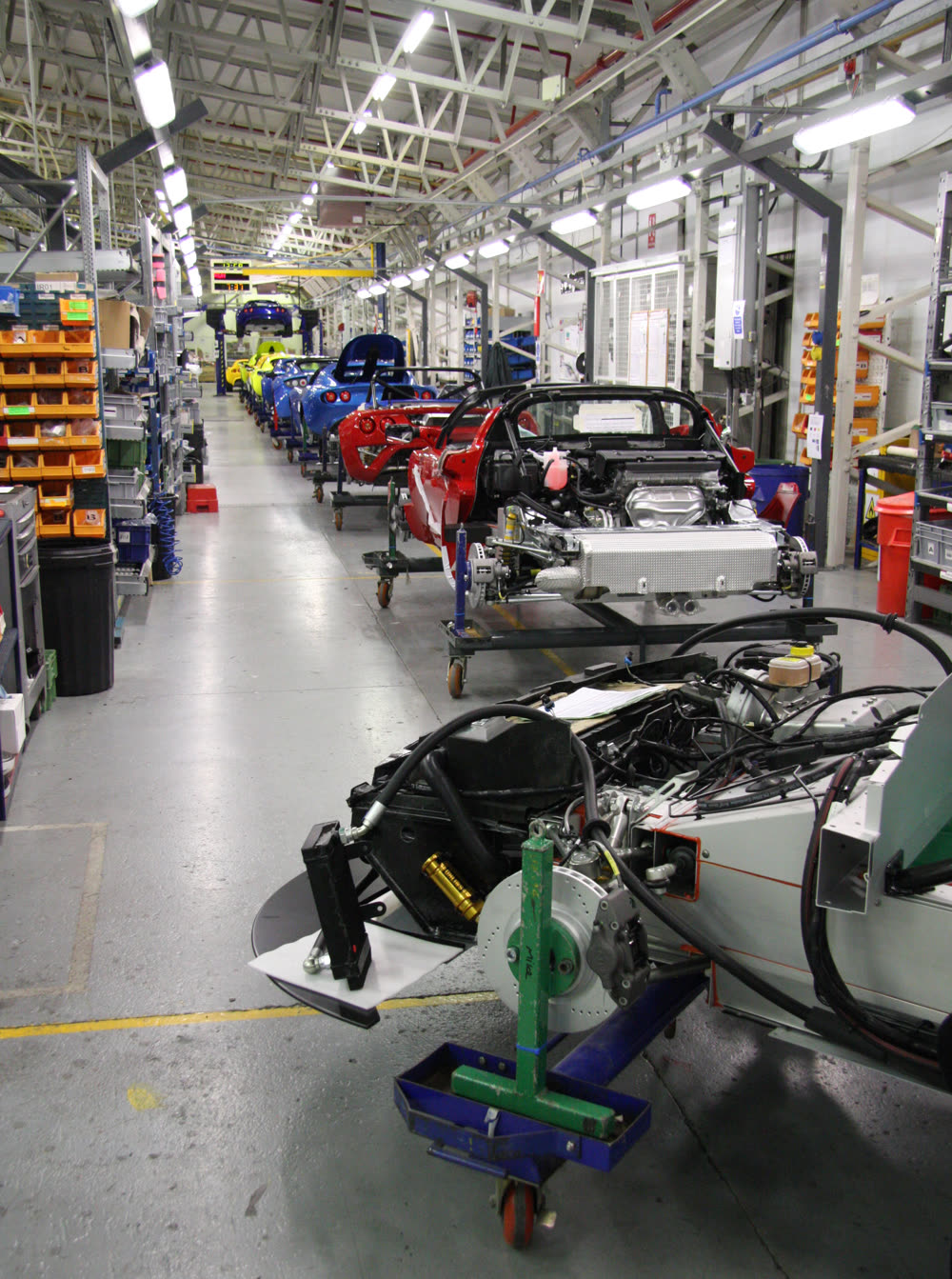 Factory assembly line floor, representative of manufacturing power requirements